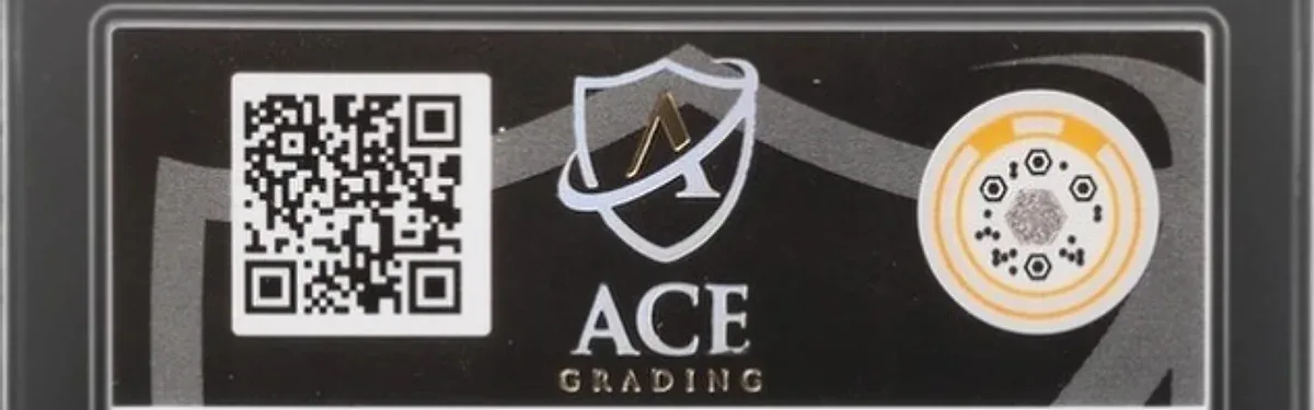 Close view of the back label on a Ace Grading slab