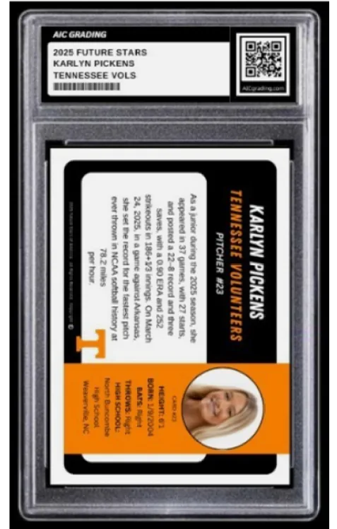 Example of a AIC Grading (Authentic Investment Company) graded slab, back