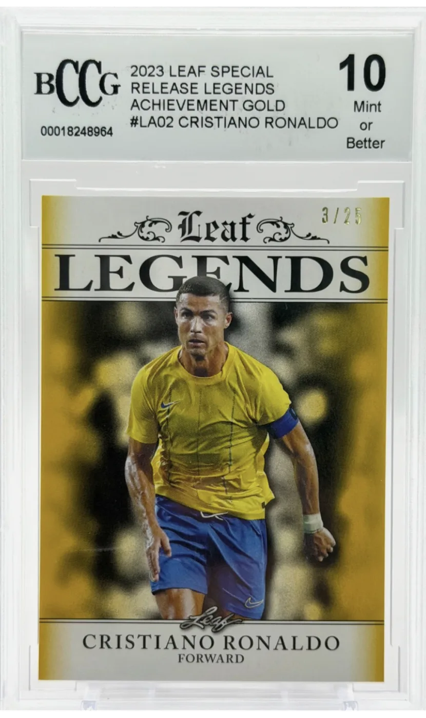 Example of a BCCG (Beckett Collectors Club Grading) graded slab, front