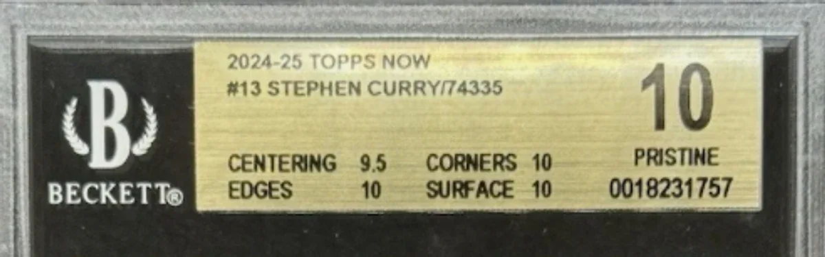 Front label on a BGS slab