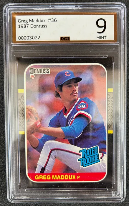 Example of a DCI Grading (Dallas Card Investors) graded slab, front
