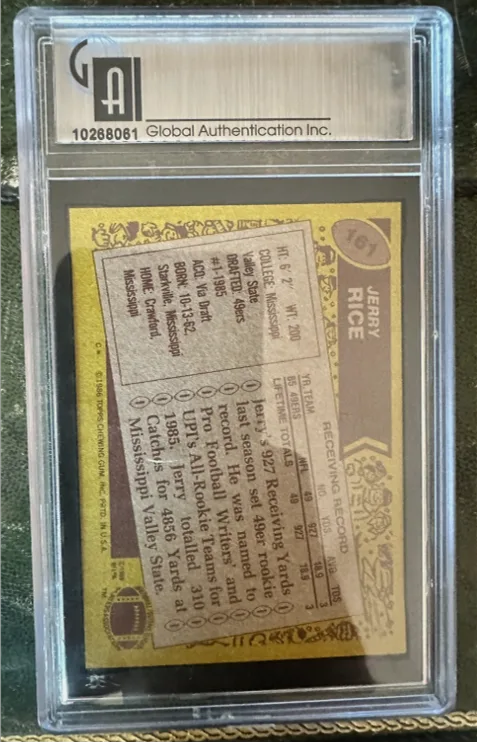 Example of a GAI (Global Authentication Inc.) graded slab, back