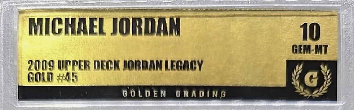 Front label on a Golden Grading slab
