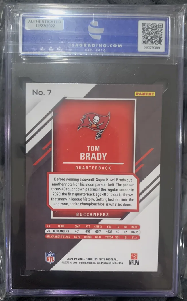 Example of a ISA (International Sports Authentication) graded slab, back