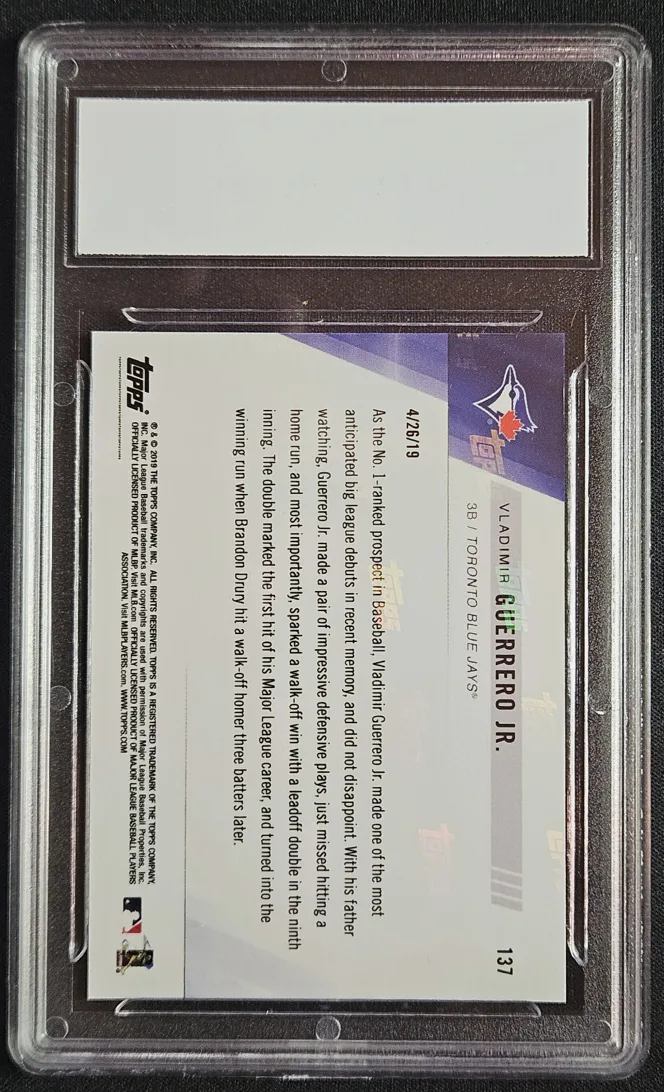 Example of a PGI (Pristine Grading International) graded slab, back