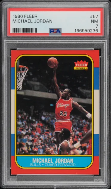 Example of a PSA (Professional Sports Authenticator) graded slab, front