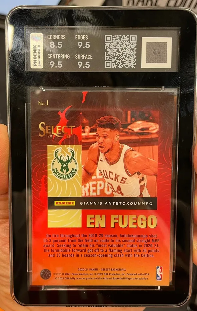Example of a Rare Edition graded slab, back