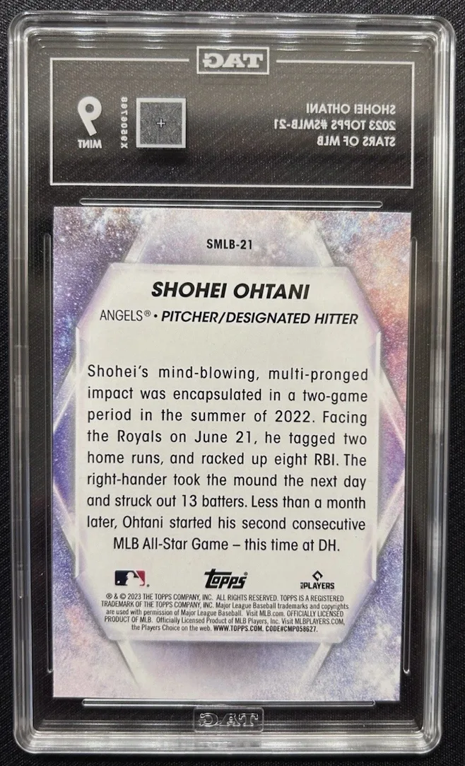 Example of a TAG (Technical Authentication & Grading) graded slab, back