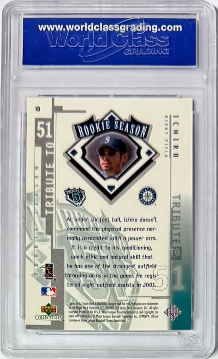 Example of a WCG (World Class Grading) graded slab, back